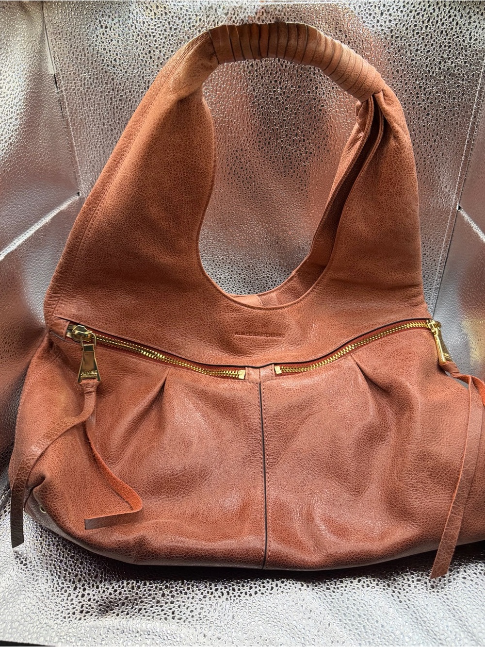 Aimee Kestenberg Gia Light Rust Leather Shoulder Hobo NWOT
